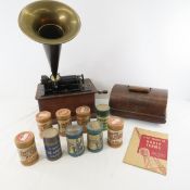 Edison Standard Phonograph & 8 Cylinder Records