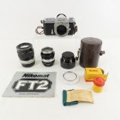 Nikon FTN Nikkormat 35mm Film Camera & 2 Lenses