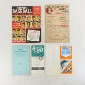 1936 Brown VS Cards scorecard, 1952 Complete BBall