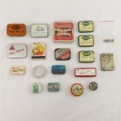 Vintage medicine tins, crayon box, condom tin