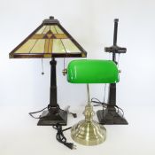 Arts & Crafts Style Lamp and Bankers Desk Lamp