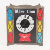 Vintage Miller Time Light Up Wall Clock