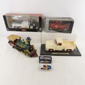 Die Cast Tow Truck, Semi, Train Engine & more