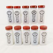 Set of 10 Vintage Griffith's Spice Jars