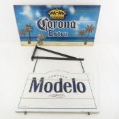 Corona & Modelo Beer Wooden Signs