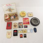 Lighters - 3 Zippo, ashtray, matchbooks & more