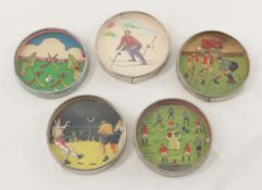 5 Mirror Back Dexterity Puzzles, Sports Theme