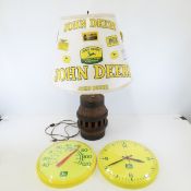 John Deere Clock, Thermometer & Lamp