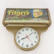 Vintage Fitger's Light Up Wall Clock- works