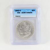 1895 O Morgan Silver Dollar ICG AU50 Cleaned