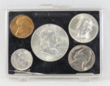 1953 S US Silver Mint Set in case