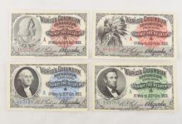 4 1893 World's Columbian Exposition tickets