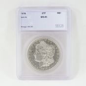 1878 8 TF Morgan Silver Dollar SEGS MS63