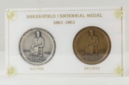 1963 Bakersfield Centennial Silver & Bronze medals
