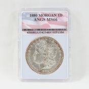 1880 Morgan Silver Dollar ANGS MS66