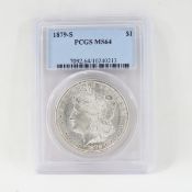 1879 S Morgan Silver Dollar PCGS MS64