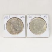 1923 & 1925 Peace Silver Dollars