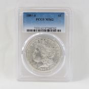 1881 S Morgan Silver Dollar PCGS MS62