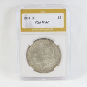 1891 O Morgan Silver Dollar PGA MS61