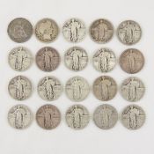 $5 Face Value Stand Liberty quarters, 1 Barber