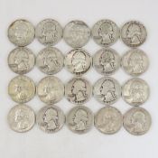 $5 Face Washington Silver Quarters 1930s-1964