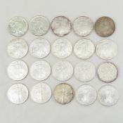 20 mixed American Silver Eagle