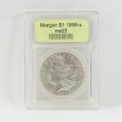 1899 S Morgan Silver Dollar USCG MS65