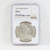 1921 Morgan Silver Dollar NGC MS63