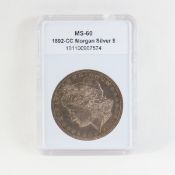1892 CC Morgan Silver Dollar MS60
