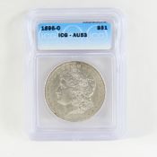 1896 O Morgan Silver Dollar ICG AU53