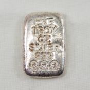 Skull & Crossbones 1ozt .999 Silver Loaf Style Bar