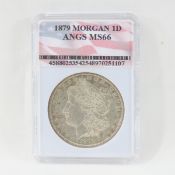 1879 Morgan Silver Dollar ANGS MS66