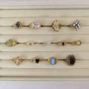 13 Fashion Rings- Some Avon, Some Gold Plated