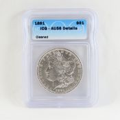 1891 Morgan Silver Dollar ICG AU58 Cleaned