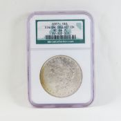 1887 Morgan Silver Dollar NGC MS64 PL Binion Coll.