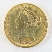 1880 $5 Gold Liberty Half Eagle