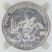 1960 Heraldic Art Pony Express Centennial Silver