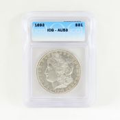 1893 Morgan Silver Dollar ICG AU53