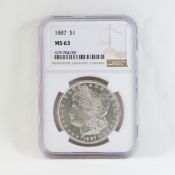 1887 Morgan Silver Dollar NGC MS63