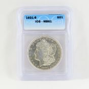 1921 S Morgan Silver Dollar ICG MS63