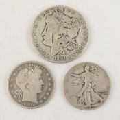 Mixed US Silver Coins 1891 O Morgan $1, 1898 50c