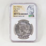 2021 Peace Dollar NGC MS70 High Relief