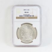 1891 S Morgan Silver Dollar NGC MS63