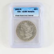 1892 S Morgan Silver Dollar ICG AU50 Details