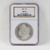 1880 S Morgan Silver Dollar NGC MS63