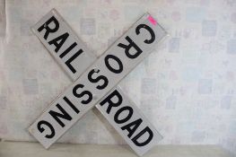 Railroad Crossbuck Crossing Double Sided Sign