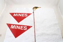 Skull Crossbones Flag Land Mine Metal Sign