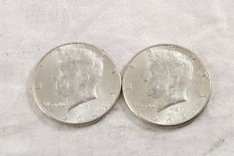 2 1964 JFK Silver Half Dollars