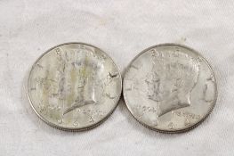 2 1964 JFK Silver Half Dollars