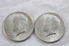 2 1964 JFK Silver Half Dollars